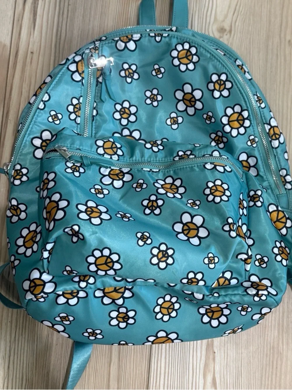 Kids Floral Mini Backpack in Teal - Cute Daisy Print